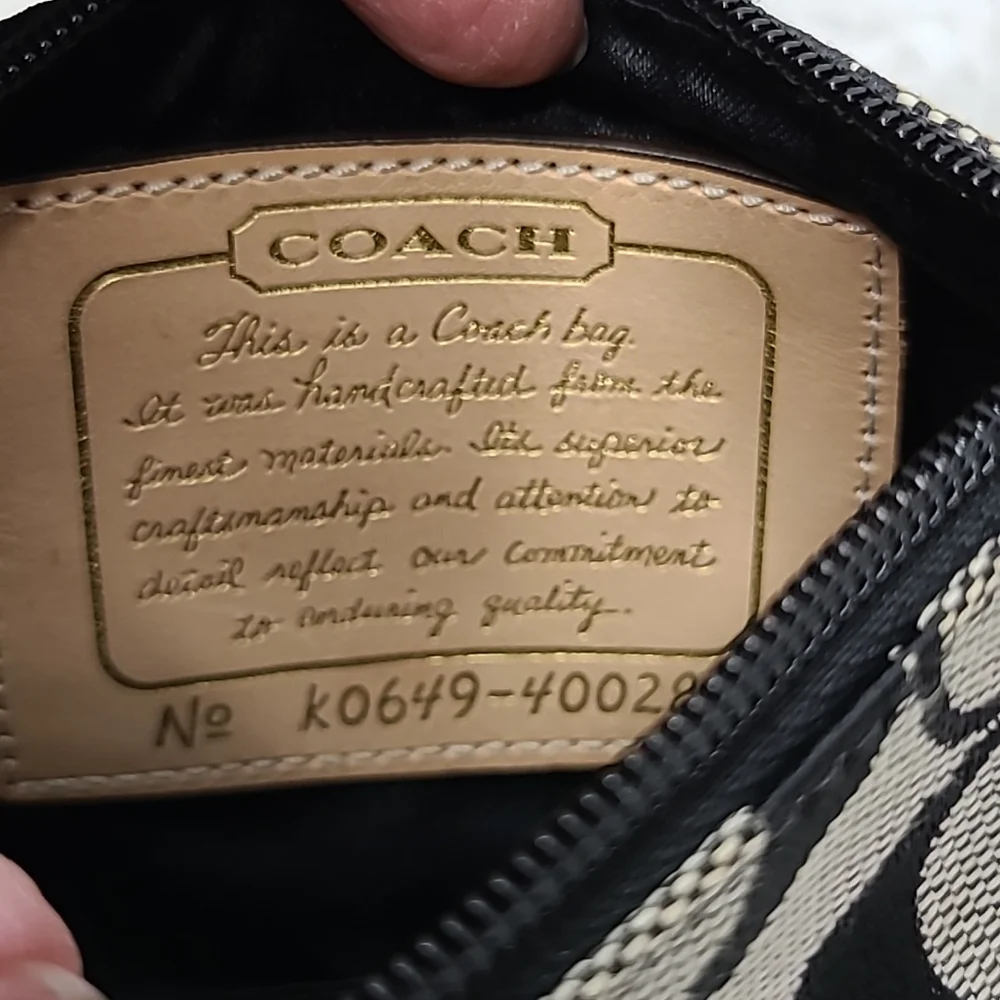 Coach Black/Tan Wristlet